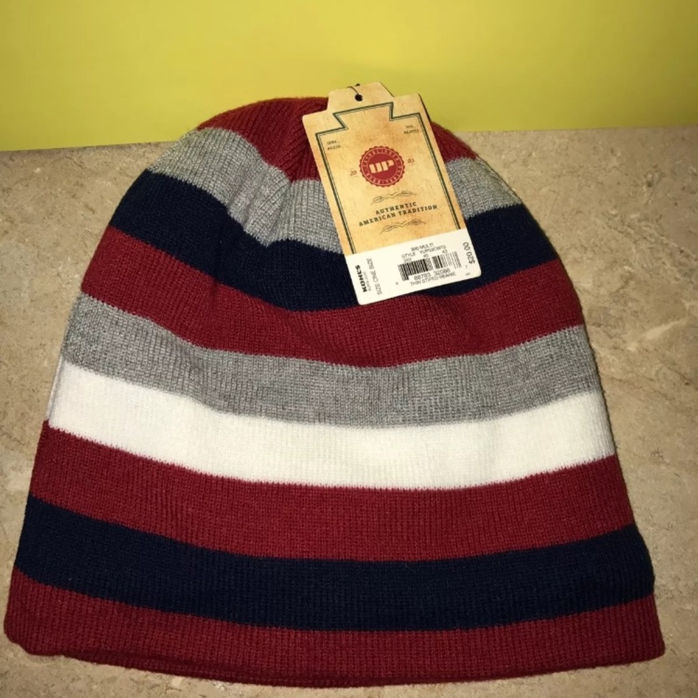 Urban Pipeline Striped Winter Hat Beanie New